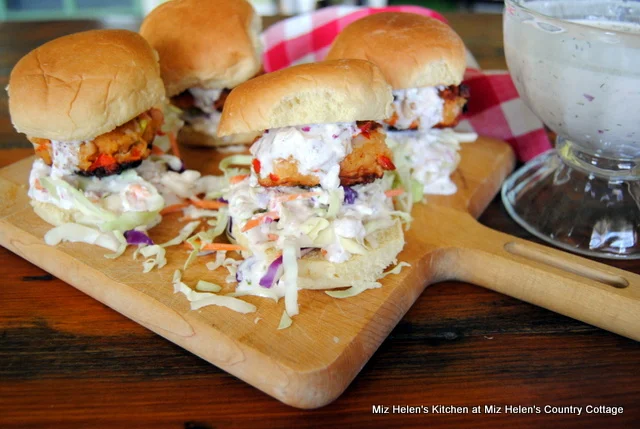 Nana's Crab Cake Sliders With Dill Dressing at Miz Helen's Country Cottage