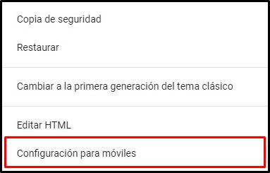 configuración para móviles de una plantilla en blogger