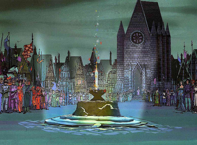 a Disney animation still from the 1963 film The Sword In The Stone