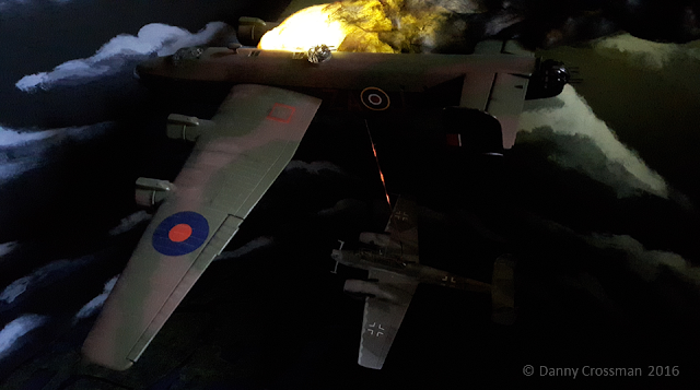 Halifax LV858 Night fighter Attack Diorama with LEDs