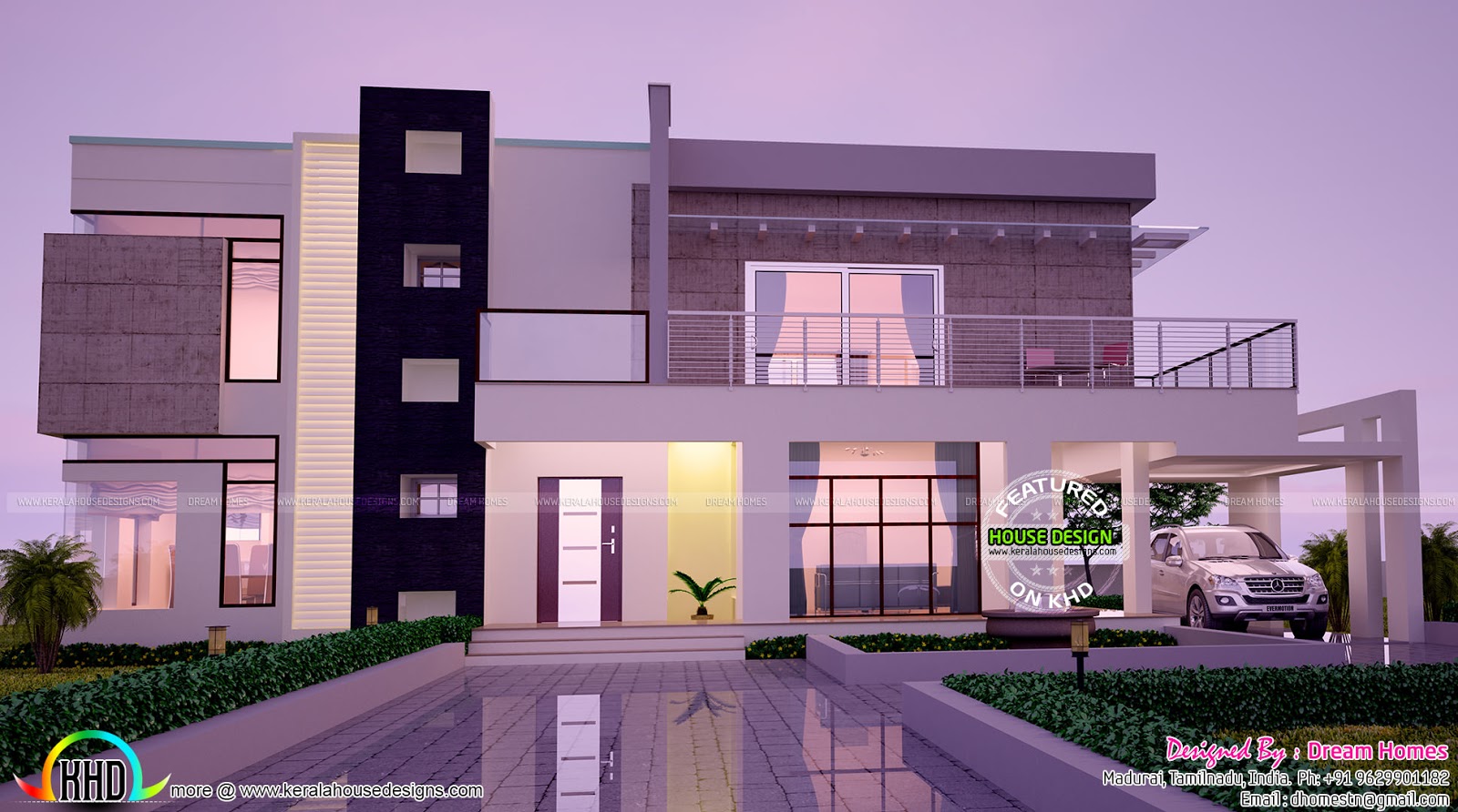 Modern House Front View Double Floor