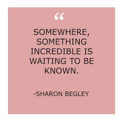 Somewhere, something incredible is waiting to be known- best short inspirational words