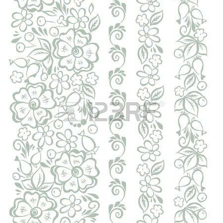 Polish folk art embroidery - traditional pattern stock vector art .