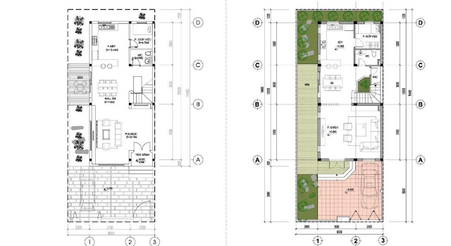 Mặt bằng tầng 1 biệt thự song lập Foresa Villa