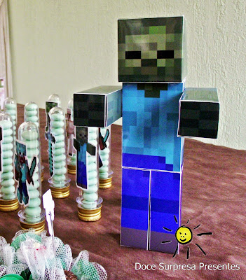 Enfeite festa personalizada Minecraft