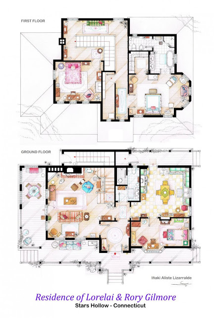 Planos de la casa de las chicas de GILMORE floor plans