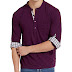 Elaborado Men's Henley Neck Tshirt - Imperial Purple