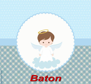 Cute Angel in Light Blue Free Printable Candy Bar Labels.
