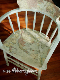 Painted Map Chair from Miss Flibbertigibbet