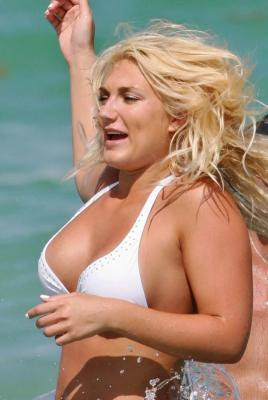 Brooke Hogan in white and red bikini