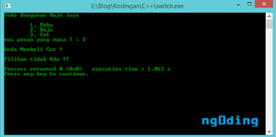 Pengkondisian Memakai Switch - Case Dalam Bahasa Pemrograman C++  