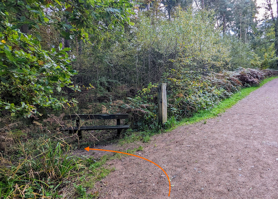 Turn left at the purple-topped post then follow The Medium Trail