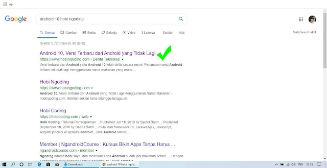 Judul Artikel Sudah Terindex Google