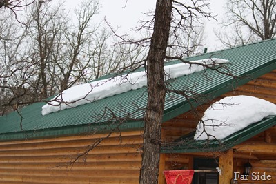 snow sliding off the roof