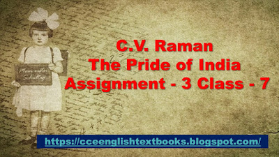 C.V. Raman The Pride of India Assignment - 3 Class - 7