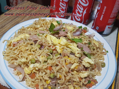 Pansit Canton with Tuna and Egg with Coke