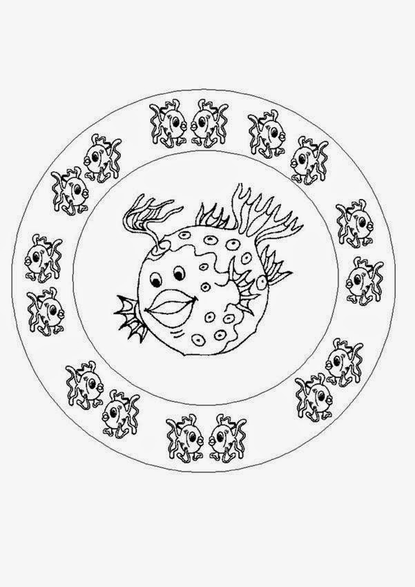 Download Coloring Pages: Fish Mandala Coloring Pages Free and Printable