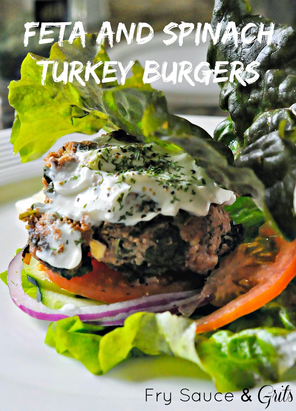 Feta and Spinach Turkey Burger Recipe from Fry Sauce and Grits