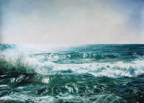 Zaria Forman photo realistic paintings landscapes nature water icebergs oceans