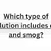 Which type of Pollution includes cfcs and smog?