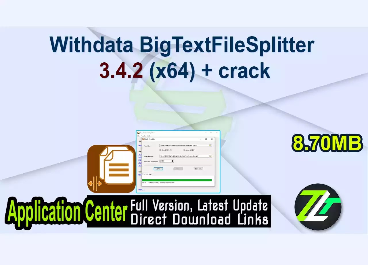 Withdata BigTextFileSplitter 3.4.2 (x64) + crack