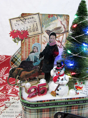 Lisa Hoel for The Funkie Junkie Blog - Christmas Idea-ology assemblage #creativejuicefreshsqueezed  #tim_holtz  #thefunkiejunkie #thefunkiejunkieboutique #frillyandfunkie