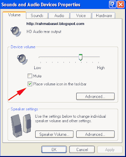 icon volume control dan speaker