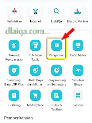 pilih 'Pengaduan'