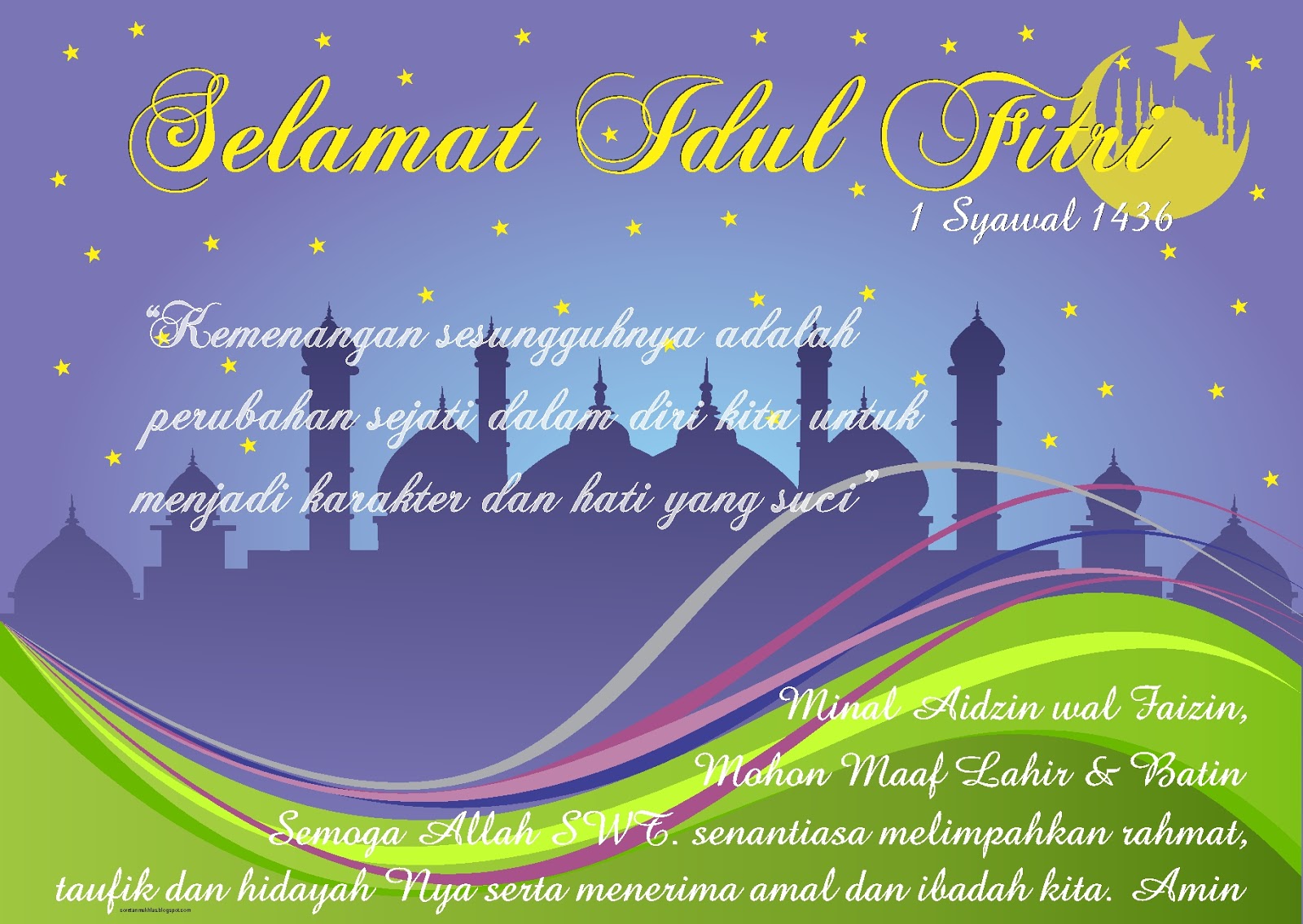 Contoh Greeting Card Tentang Idul Fitri - Contoh Siar