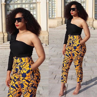 High-waisted Ankara pants outfit