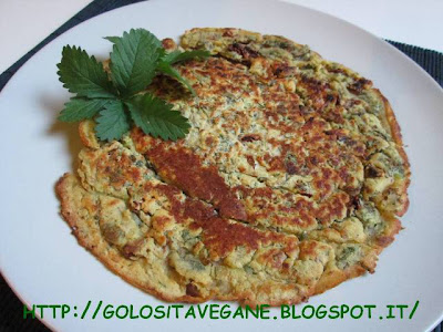 achillea, aglio, birra, erbe spontanee, farfrittata, farina di ceci, finocchietto, lievito alimentare in scaglie, maggiorana, potentilla, raccolta ricette, ricette vegan, Secondi, 