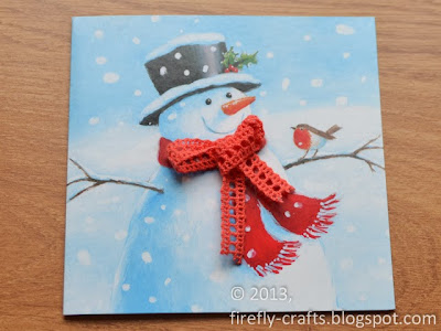 Christmas card decoration - ribbon