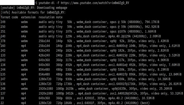 youtube-dl 於終端機指令