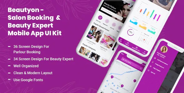 Best Beauty Parlour Booking & Beauty Expert Mobile App UI Kit