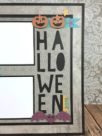 Cricut Artistry Halloween scrapbook layout