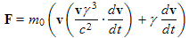 relativistic version of Newtons second law