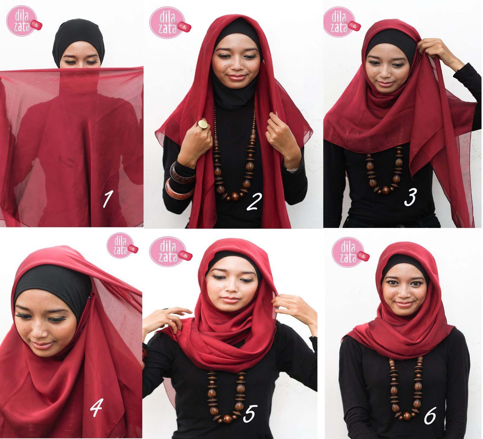 Tutorial Hijab Segi Empat Wajah Bulat Tembem Tutorial Hijab Paling