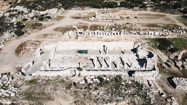 Αεροφωτογραφία της αρχαίας πόλης της Κνίδου, στα Μούγλας της Μικράς Ασίας. [Credit: AA]
