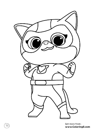 Buddy from Superkitties coloring page