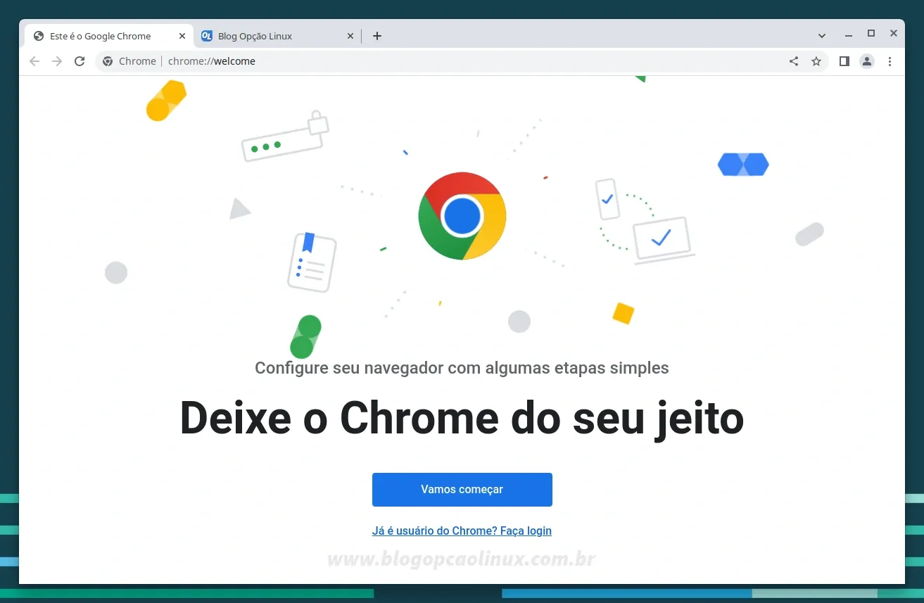 Google Chrome executando no openSUSE Leap 15.5