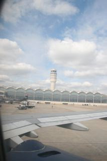 Picture out of window of plane while at National Airport in DC