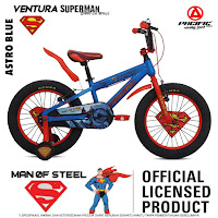 Sepeda BMX Anak Pacific Ventura Superman Ban Jumbo 18 Inch x 3.0 Inci 5-8 Tahun Hi-Ten Steel Fat Tire Kids Bike Authorized Licensed Product