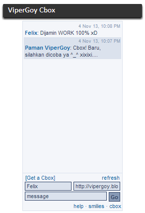 Contoh Tampilan ChatBox ViperGoy Blog