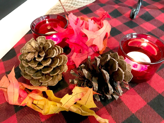 Fall decor for a dessert bar.