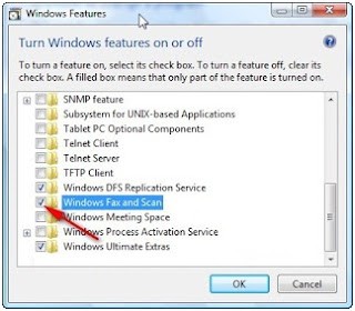 Menonaktifkan (disable) fax service di windows vista