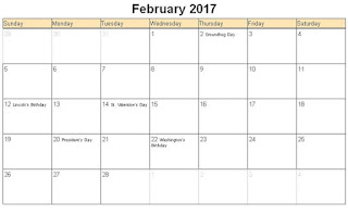 Printable Calendar 2017, Free Calendar 2017, February Printable Calendar 2017