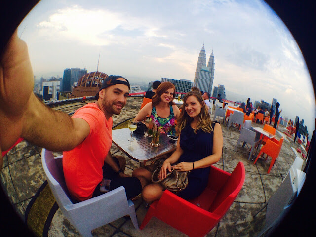 View of the city from the top of the Heli Lounge Bar, fish eye lens