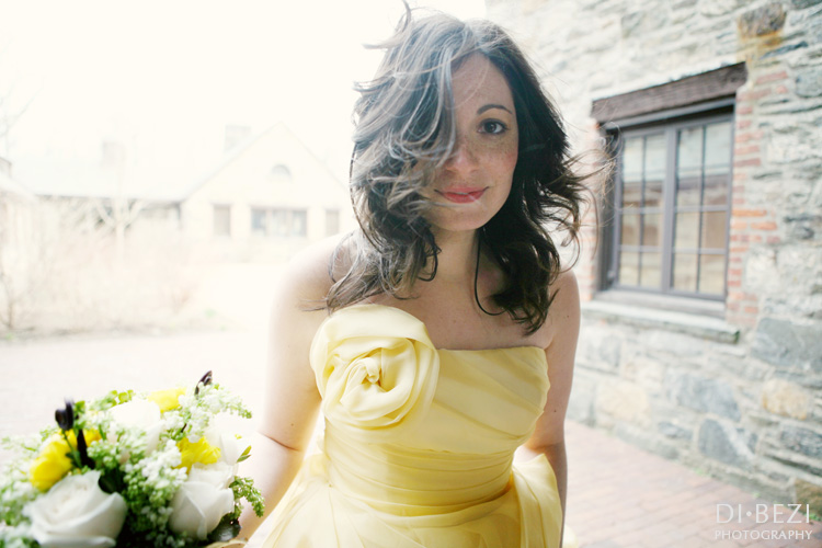 A yellow wedding dress