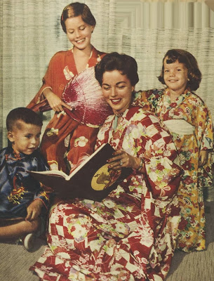 Shirley Temple with her children Charley, Susan and Lori in 1958