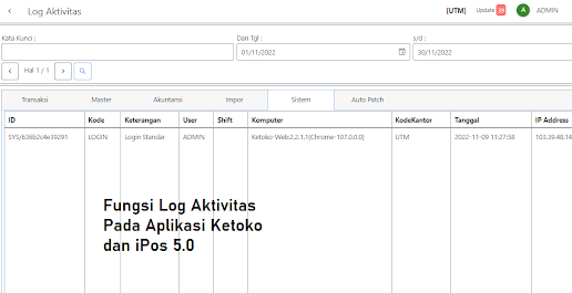 Kegunaan Log Aktivitas pada Aplikasi Ketoko dan iPos 5.0